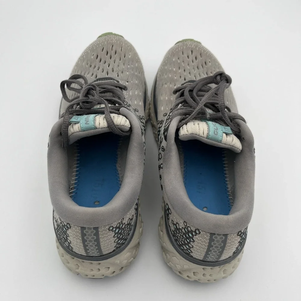 Brooks Glycerin 17 Running Walking Shoes Sneakers Gray Green Womens 7 B Athletic